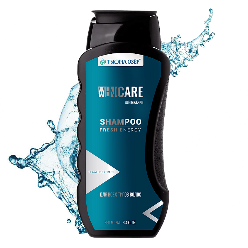 Изображение товара ТЫСЯЧА ОЗЁР Шампунь для волос мужской FOR MEN с морскими водорослями, 250 мл