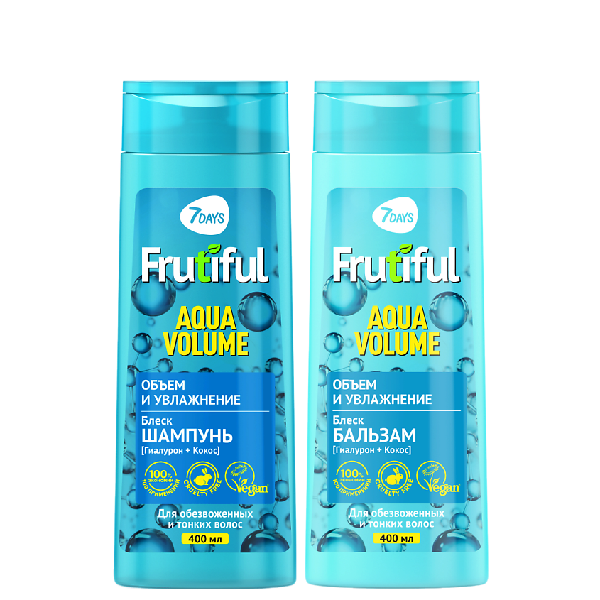 Изображение товара 7DAYS Шампунь и бальзам для волос, Набор Объем и увлажнение, 800 набор