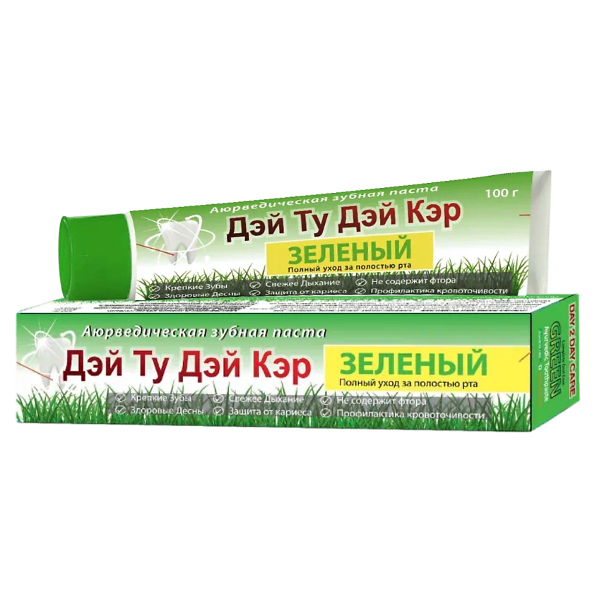 Изображение товара Аюрведическая зубная паста Зеленая DAY 2 DAY CARE 1 шт. без фтора для чувствительных зубов
