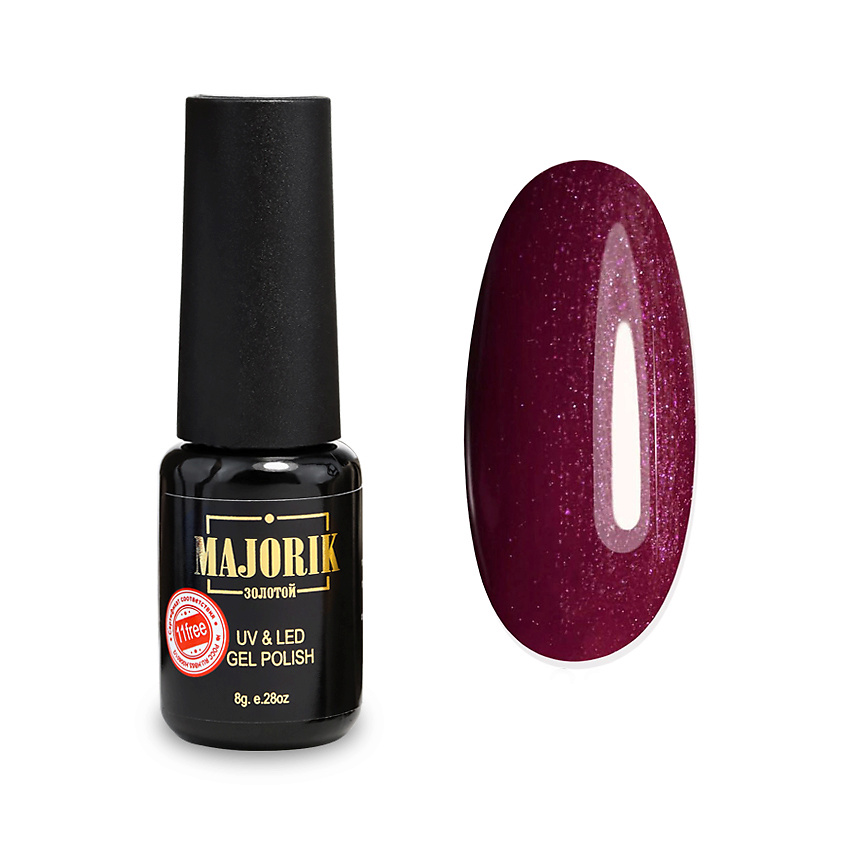 Изображение товара MAJORIK Гель-лак Kapsula, №38 Бордовый с шиммером