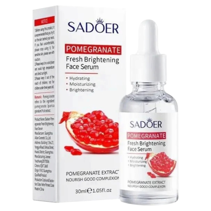 Изображение товара SADOER Сыворотка для лица освежающая и выравнивающая тон кожи с экстрактом граната, 30 мл