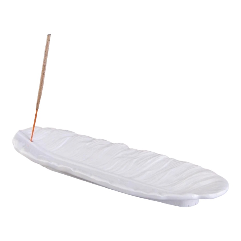 Изображение товара Подставка для благовоний MAGIC MAKERS перо белая 24 см диаметр 15 см