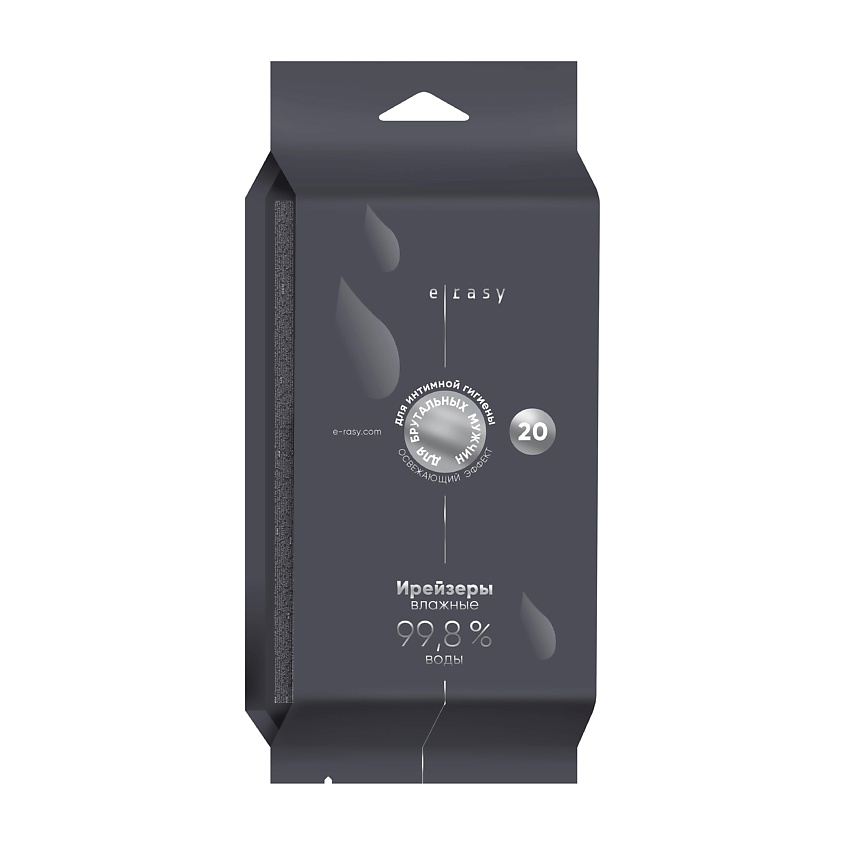 Изображение товара Влажные салфетки E-RASY для интимной гигиены мужчин 20 шт натуральные биоразлагаемые