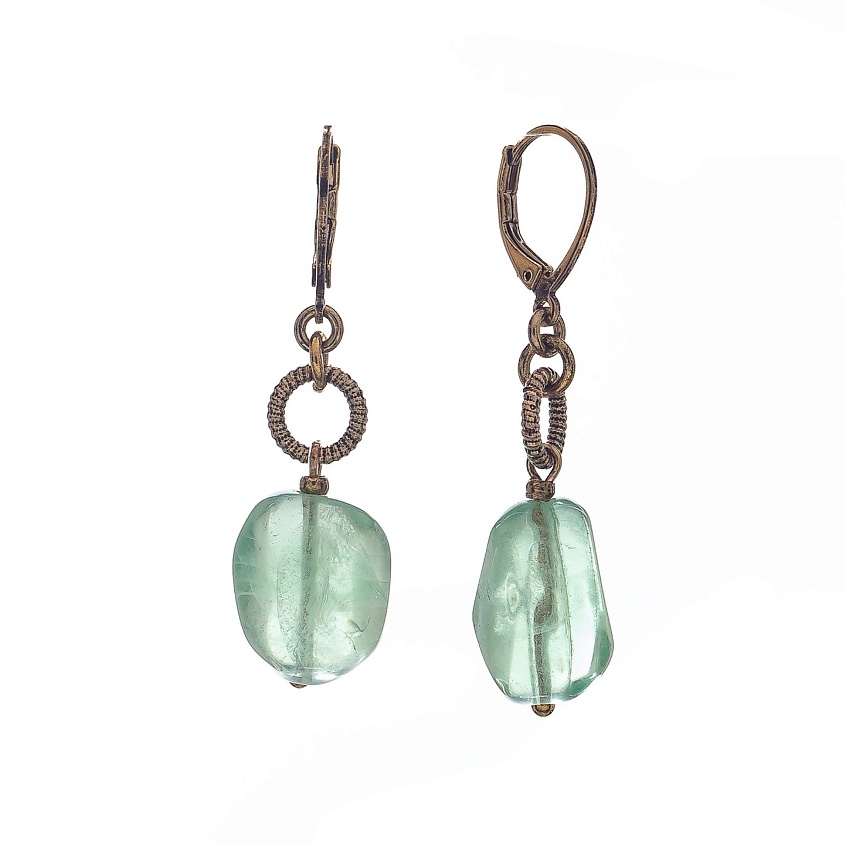 Изображение товара LANZEROTTI Серьги Ispirazione, флюорит, цвет: Зеленый, размер: 5