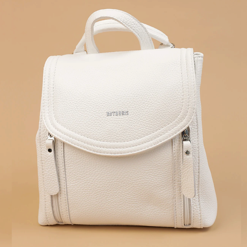 Изображение товара AKTORRIS Сумка-рюкзак женский кожаный для документов А4 белый, 1шт