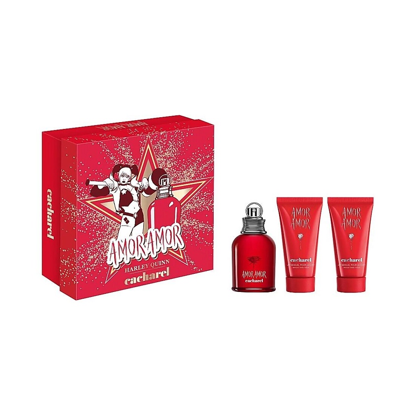 Изображение товара CACHAREL Парфюмерный набор Amor Amor Harley Quinn: Туалетная вода + Лосьоны для тела, 50 мл + 2 x 50 мл