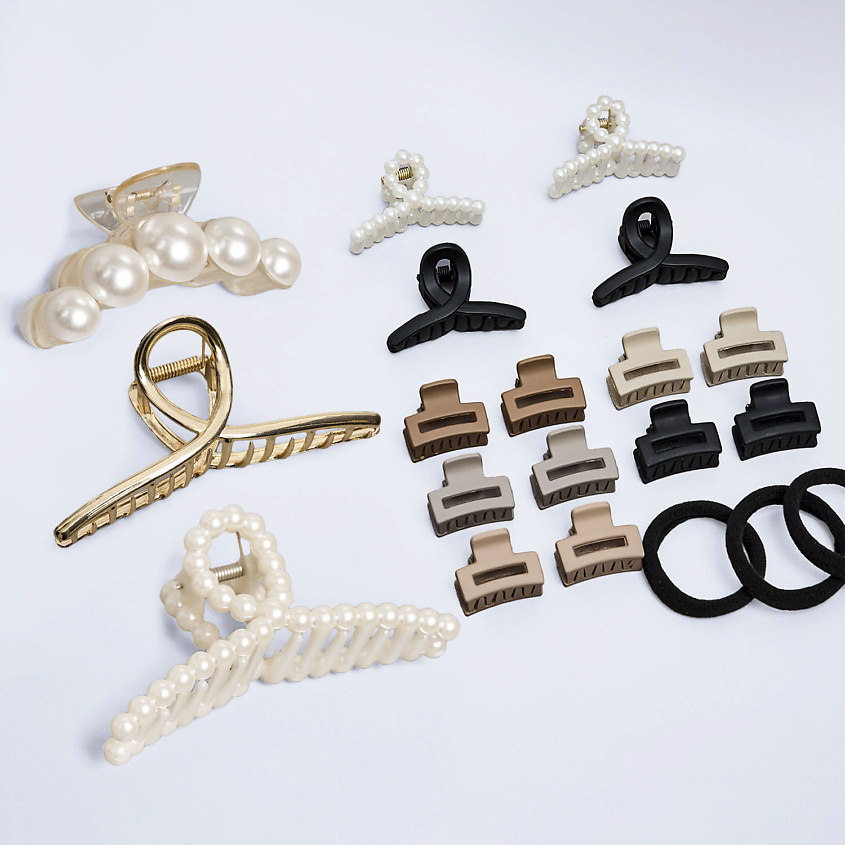 Изображение товара ZIKOLKI STORE Заколки-крабики для волос подарочный набор крабов, 17 шт