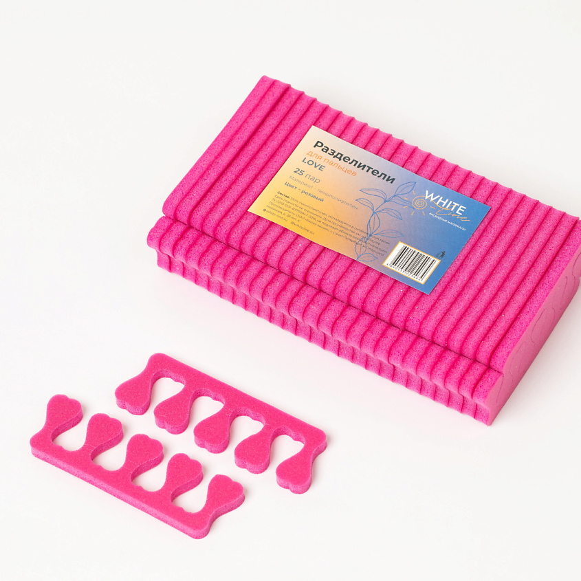 Изображение товара WHITE LINE Разделители для пальцев ног пенополиэтилен LOVE, Розовый