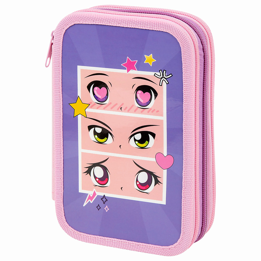 Изображение товара Пенал ПИФАГОР Аниме глаза яркий дизайн, три отделения, вместимость 42 предмета