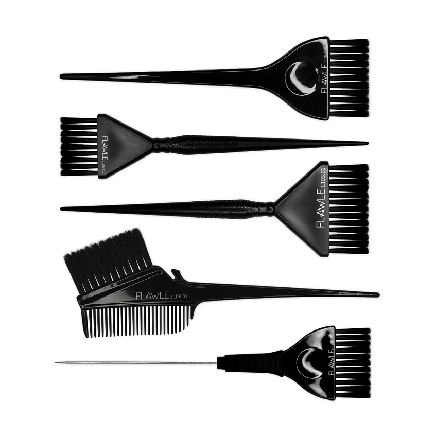 Изображение товара FLAWLE Набор кистей парикмахерских для окрашивания волос, Черный