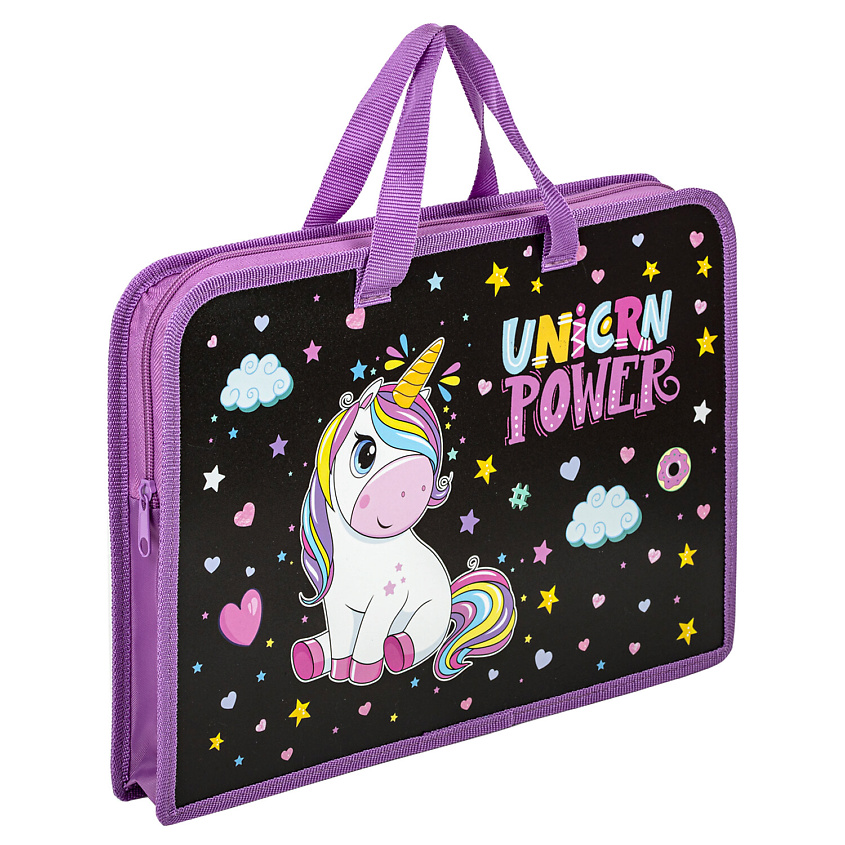 Изображение товара ЮНЛАНДИЯ Папка на молнии с ручками Magic unicorn, 1 отделение