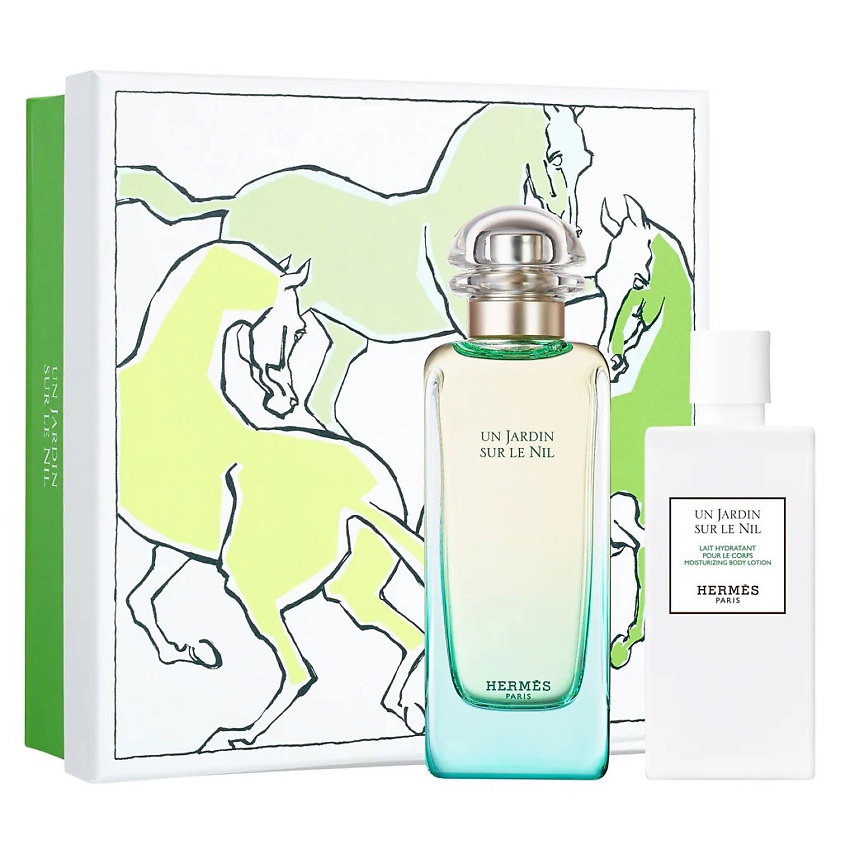 Изображение товара HERMES Набор Un Jardin Sur Le Nil: Туалетная вода + Лосьон для тела, 100 мл + 80 мл