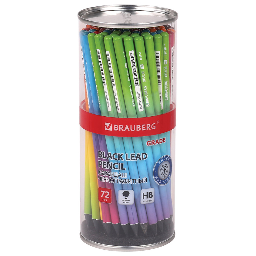Изображение товара BRAUBERG Набор чернографитных карандашей Grade, Твердость: HB.