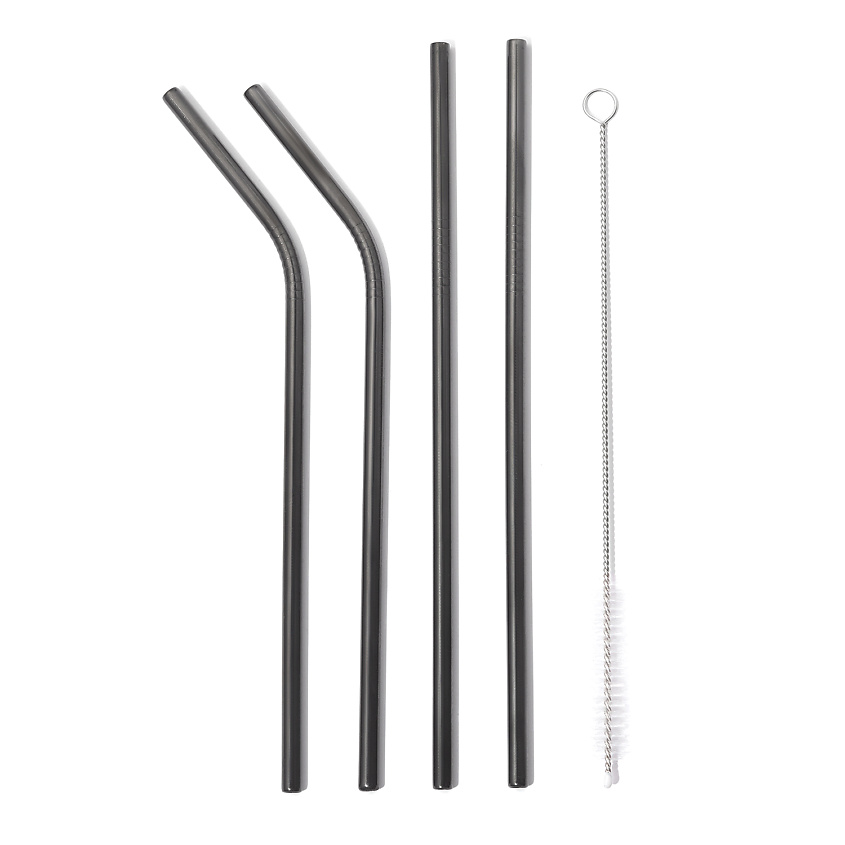 Изображение товара NOTHING BUT LOVE Набор "4 металлические трубочки и щеточка "Длинный уик-энд", Серый
