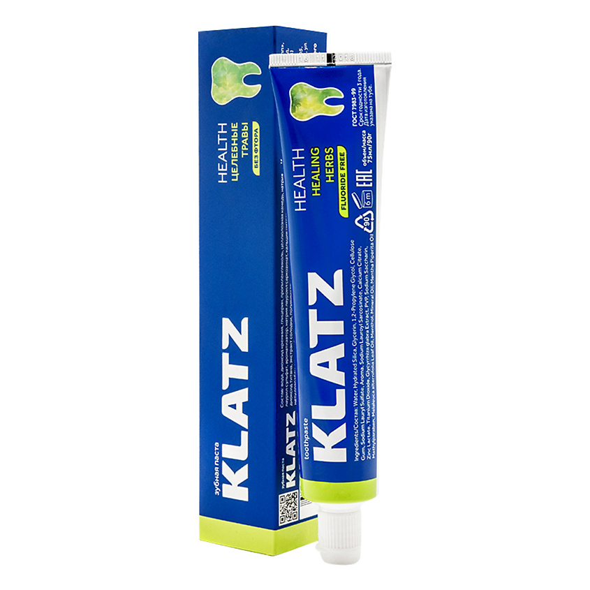 Изображение товара KLATZ Зубная паста HEALTH Целебные травы без фтора, 75 мл