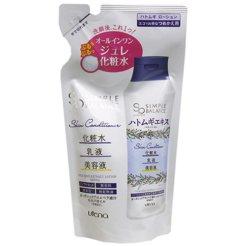 Изображение товара UTENA "Simple Balance" Увлажняющий лосьон для лица 3 в 1 с экстрактом семян коикса (сменный блок), 1 шт.
