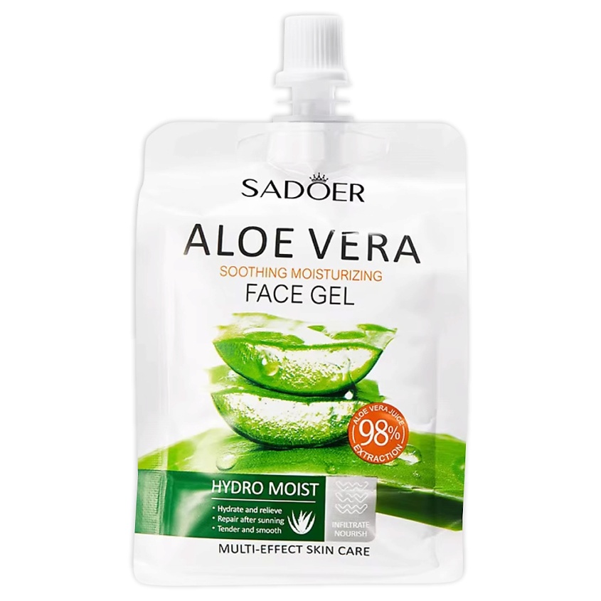 Изображение товара SADOER Гель для лица увлажняющий и питательный с соком алоэ вера 300 гр
