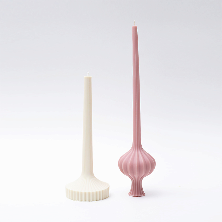 Изображение товара BYGY BY GOLUBOVSKAYA YAKANINA Набор декоративных свечей, Розово-бежевый, белый