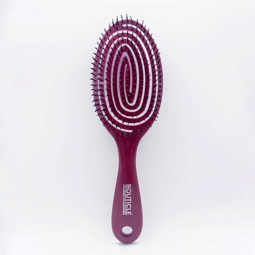 Изображение товара BOUTICLE Расческа гибкая профессиональная для волос с двойными зубьями, Flexible hairbrush, Бордовый