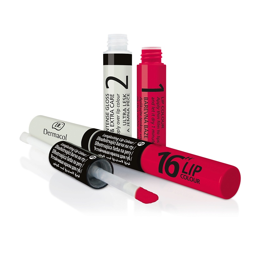 Изображение товара DERMACOL Устойчивая краска 16H Lip Colour для губ 2 в 1, 3 + 4,1 мл