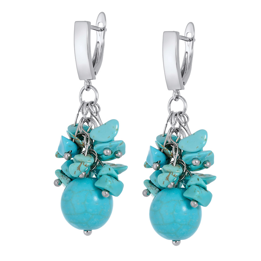 Изображение товара KOSHIKA Серьги Рококо из аметиста, Голубой, бирюзовый, серебряный