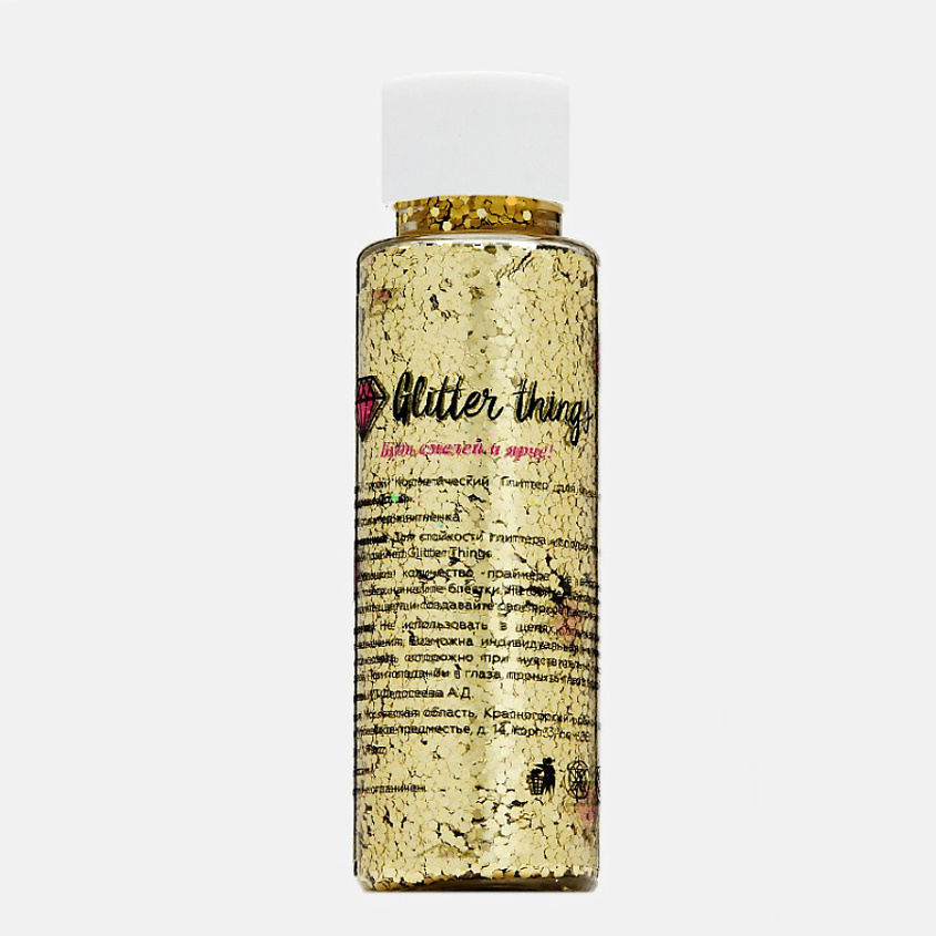 Изображение товара GLITTER THINGS Блестки для лица и тела "Медовые Соты", Золотой