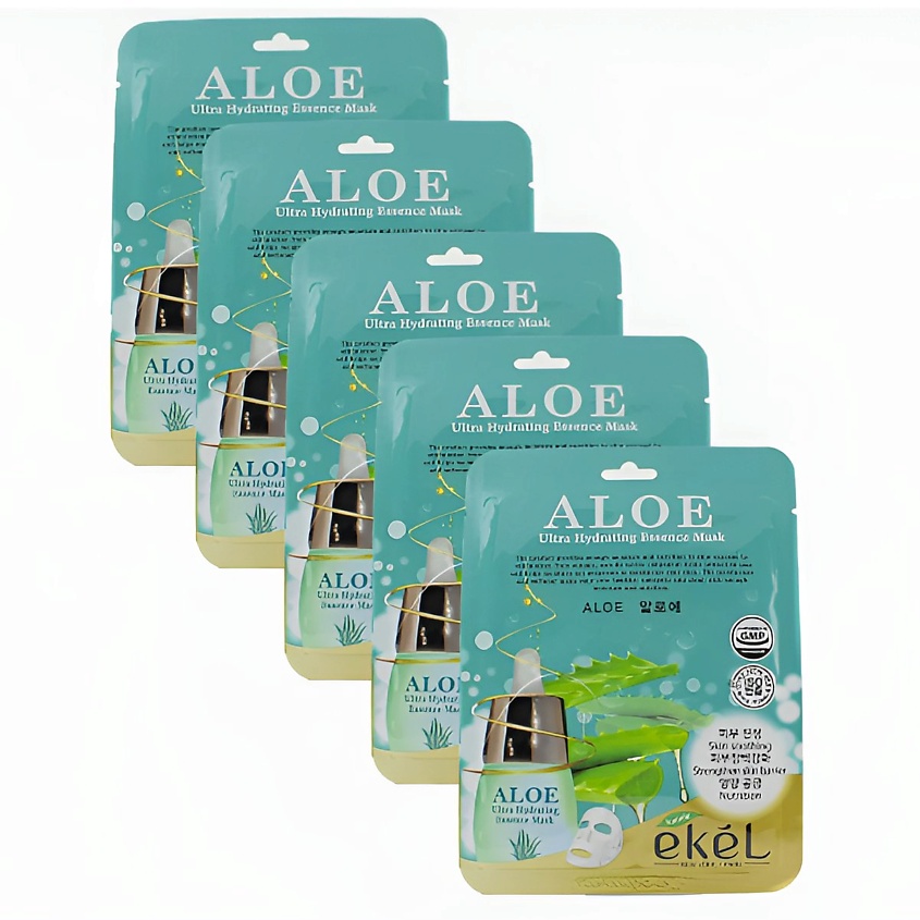 Изображение товара EKEL Ultra Hydrating Essence Mask Aloe Тканевая маска с алоэ, 5 шт х 25 мл