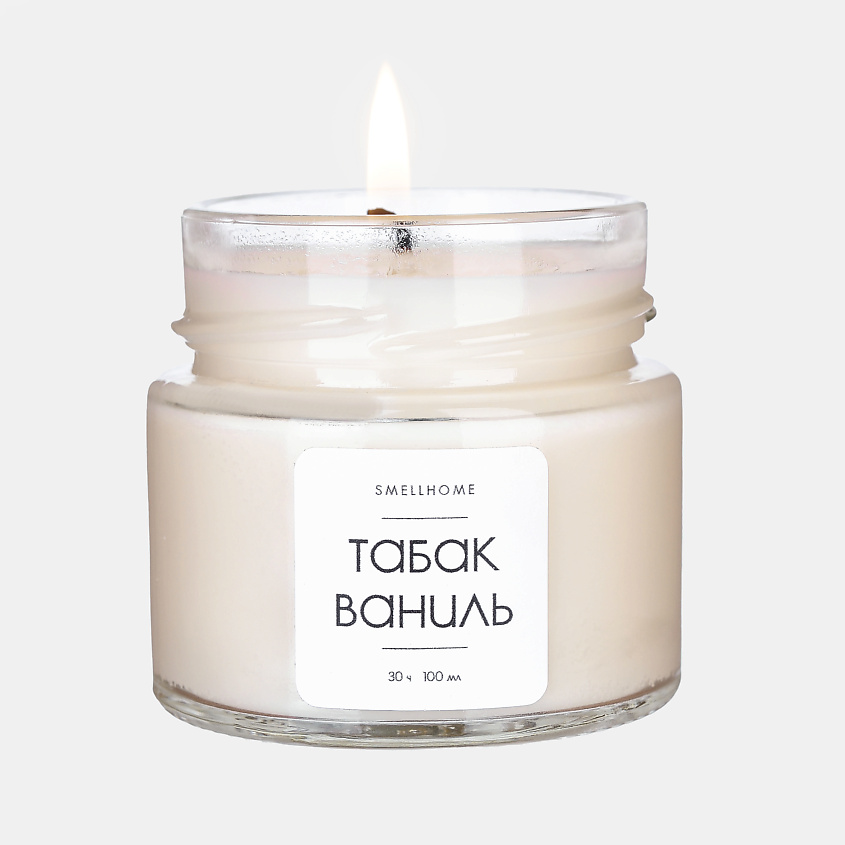 Изображение товара SMELLHOME Свечи ароматические для дома Табак Ваниль, 100 мл