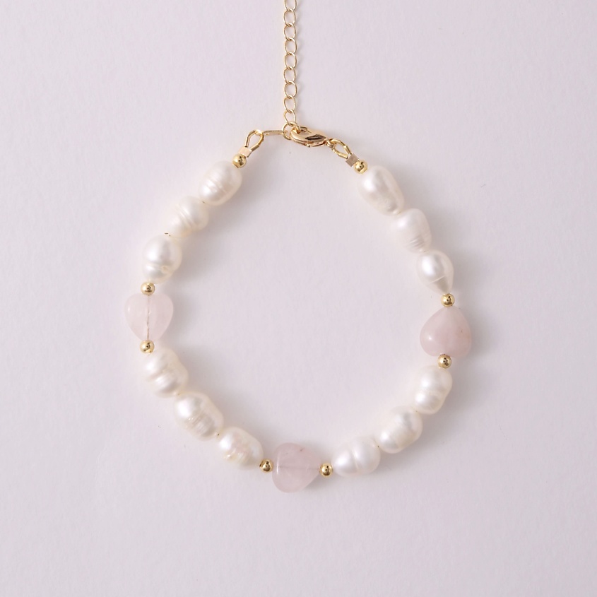 Изображение товара VELTOM Браслет с кварцевыми сердцами, цвет: Белый, размер: 15