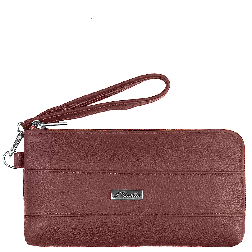 Изображение товара Женский клатч из натуральной кожи L'Uccello бордовый 21x12x2 см стильный и практичный