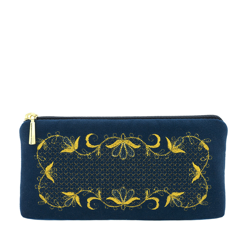 Изображение товара Очечник бархатный с золотой вышивкой модель 249-1 ТОРЖОКСКИЕ ЗОЛОТОШВЕИ синий