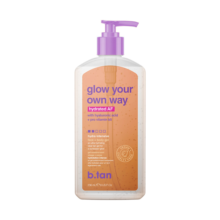 Изображение товара B.TAN Увлажняющий гель-автозагар для лица и тела glow your own way hydrated AF, 236 мл
