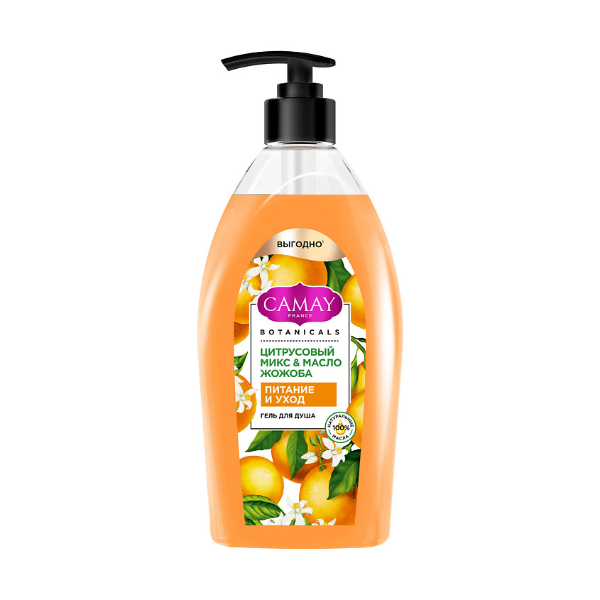 Изображение товара CAMAY Гель для душа ЦИТРУСОВЫЙ МИКС И МАСЛО ЖОЖОБА, 750 мл