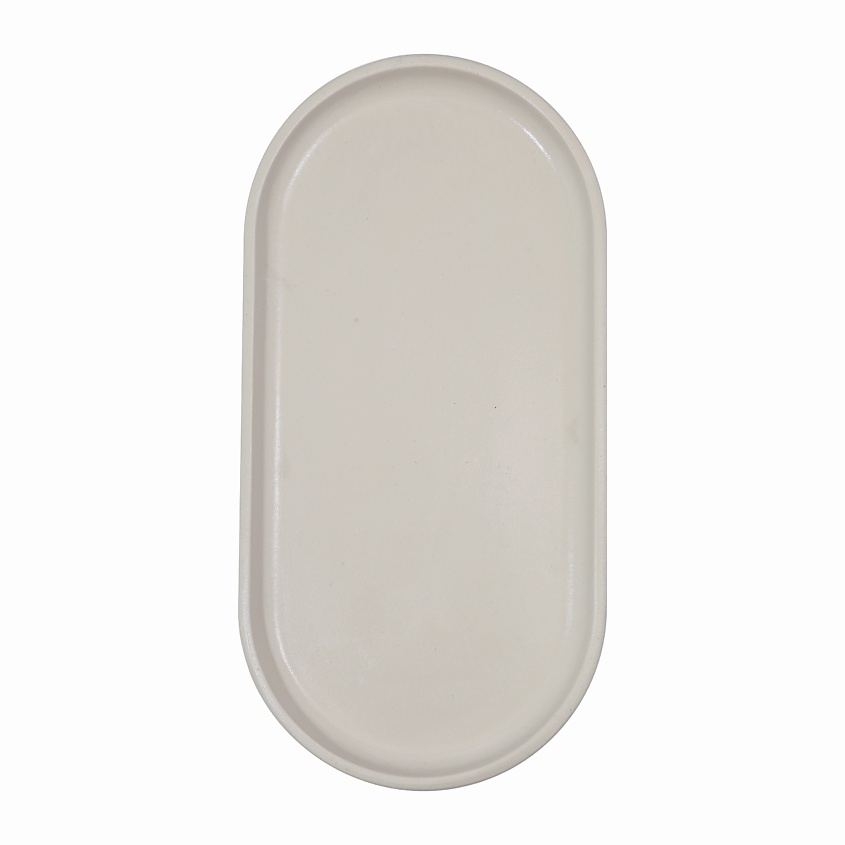 Изображение товара ЛЬНЯНКА HOME Декоративный поднос овальной формы, цвет: Серый, 1 шт.