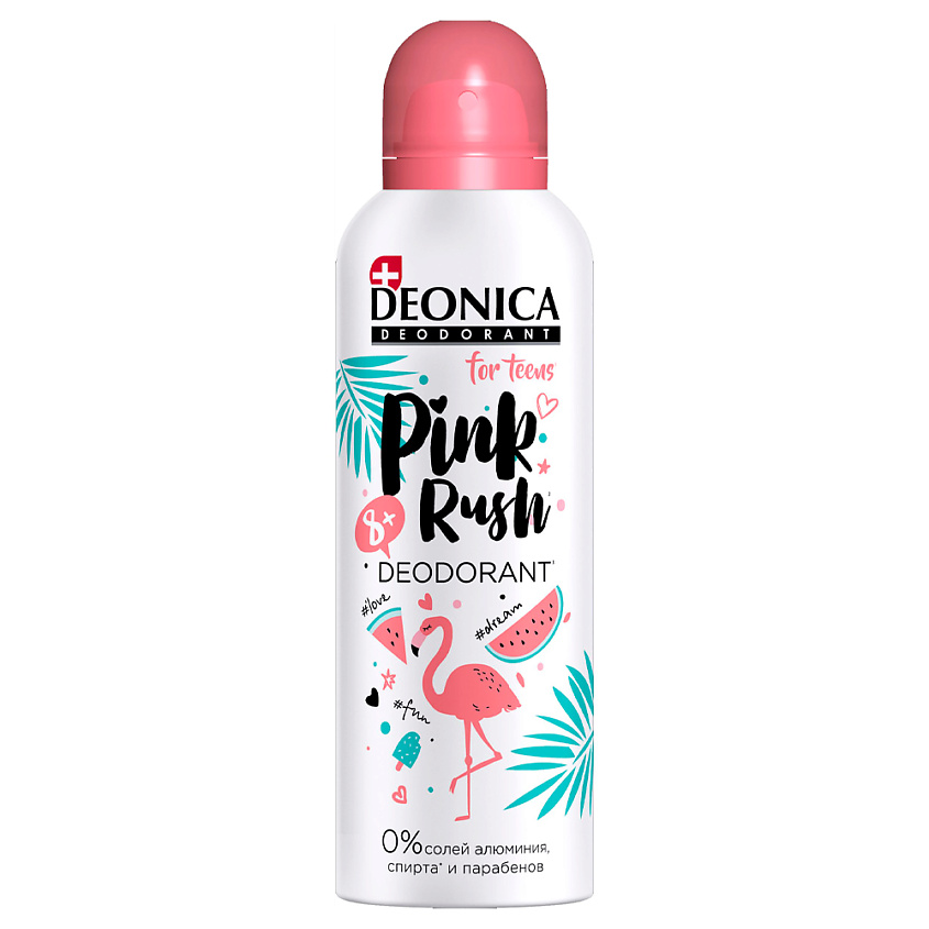 Изображение товара DEONICA Антиперспирант PINK RUSH FOR TEENS для девочек, 125 мл