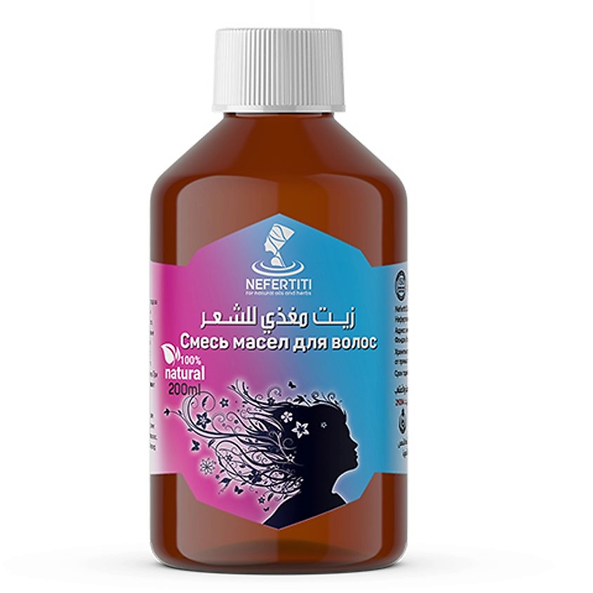 Изображение товара Натуральная смесь масел для волос 200 мл NEFERTITI FOR NATURAL OILS AND HERBS