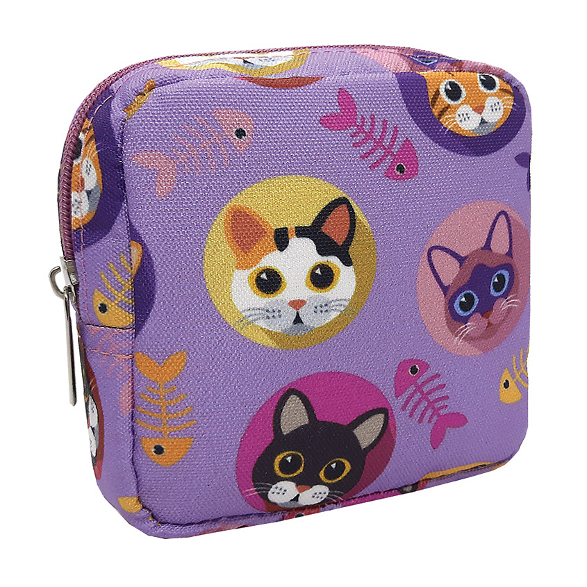 Изображение товара ALISSIROSSI Косметичка женская маленькая "Лавандовые котики", 1 шт.