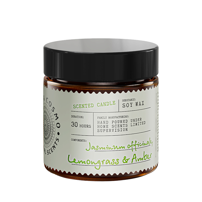 Изображение товара Ароматическая свеча из соевого воска Жасмин, лемонграсс и амбра 88 г