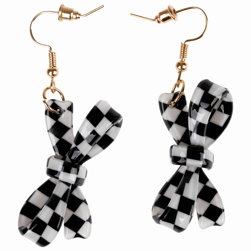 Изображение товара Серьги с подвесками шашки и бантики от Lukky для женщин