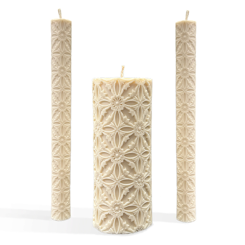 Изображение товара Набор свадебных ароматических свечей Семейный очаг 3 шт натуральный воск