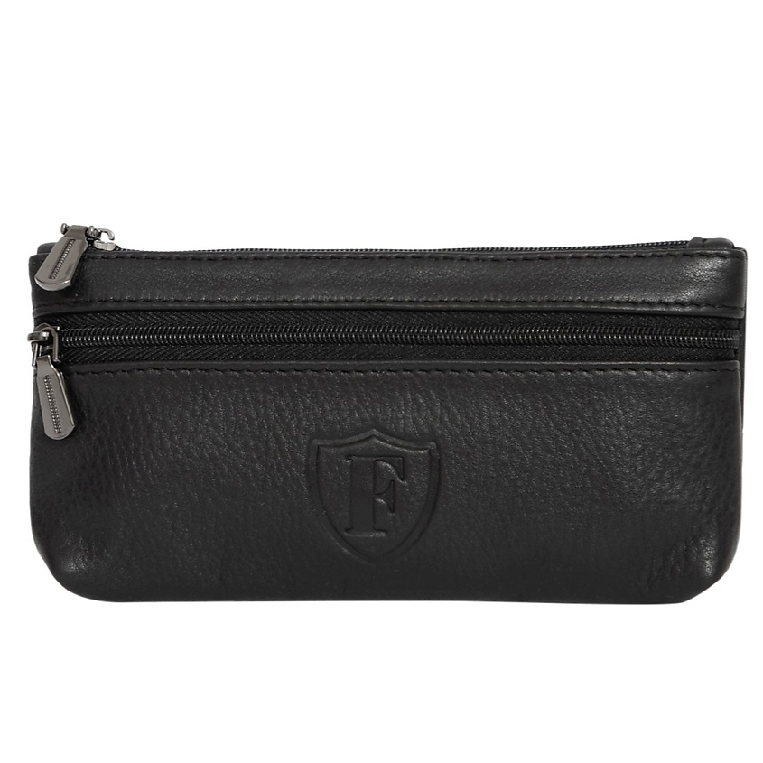 Изображение товара FORTE Ключница из натуральной кожи с двумя молниями, Черный