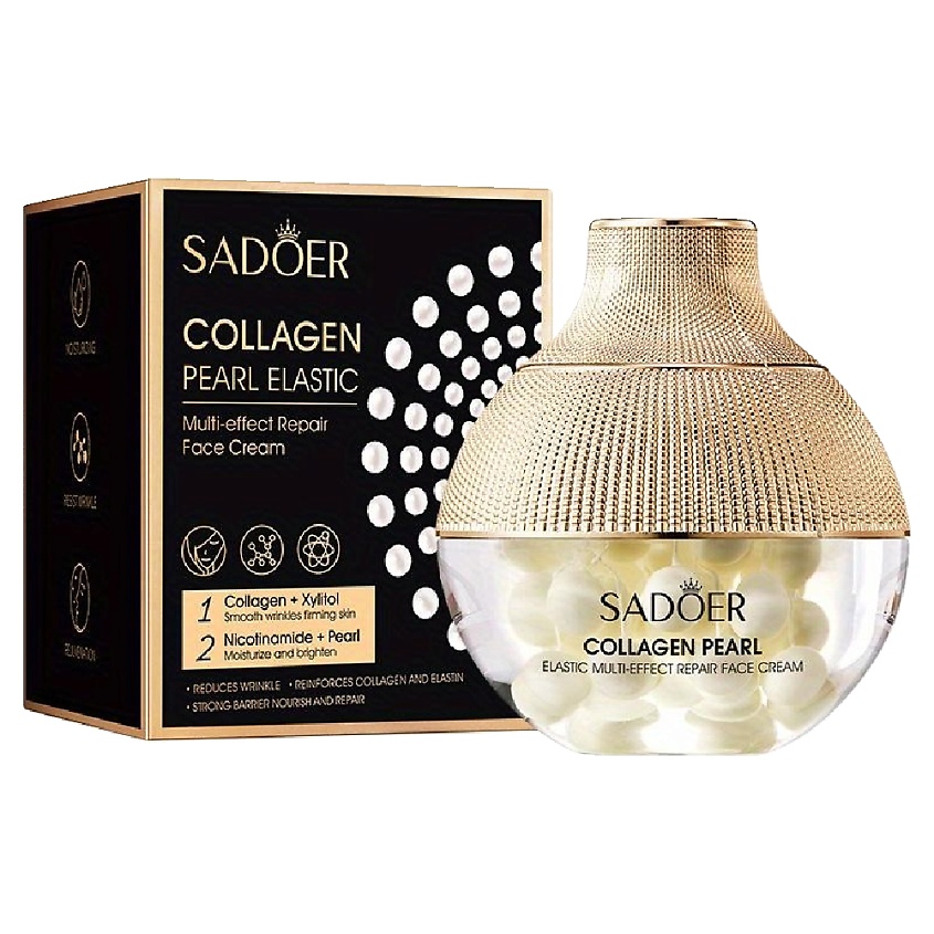 Изображение товара SADOER Крем для лица восстанавливающий с коллагеном и жемчугом, 70 гр.