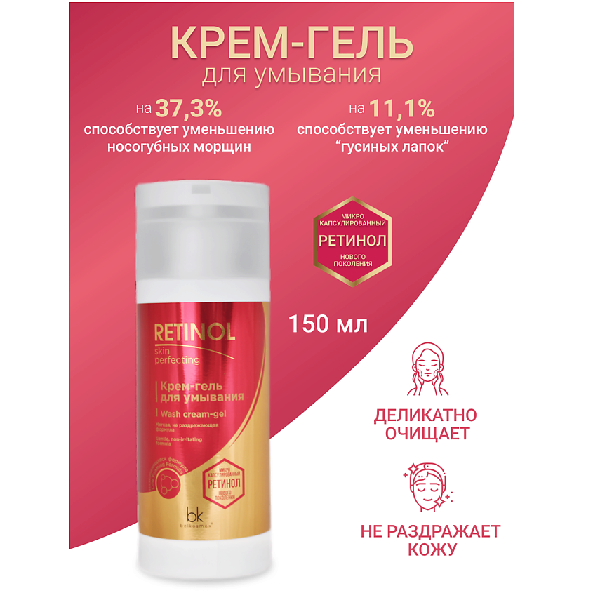 Изображение товара BELKOSMEX Крем-гель для умывания Retinol SKIN PERFECTING, 150 г