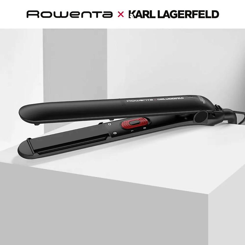 Изображение товара ROWENTA Выпрямитель для волос 2в1 Karl Lagerfeld Easyliss SF161LF0, с керамико-турмалиновым покрытием, черный/красный