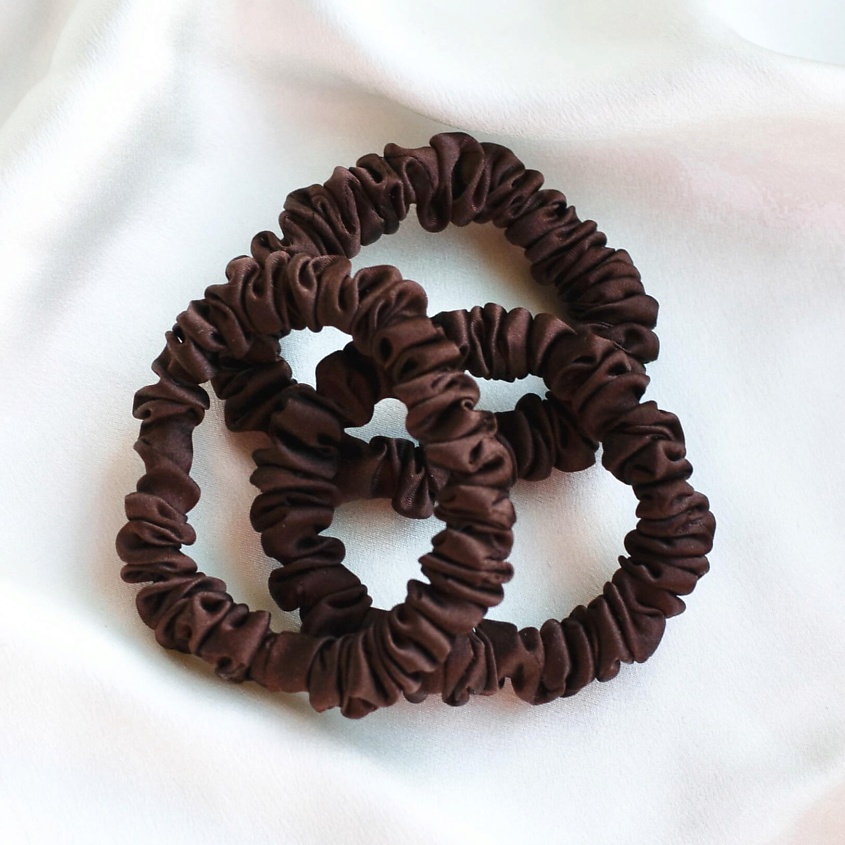 Изображение товара 8 HORAS OF SILK Набор из 3 шелковых резинок, Chocolate