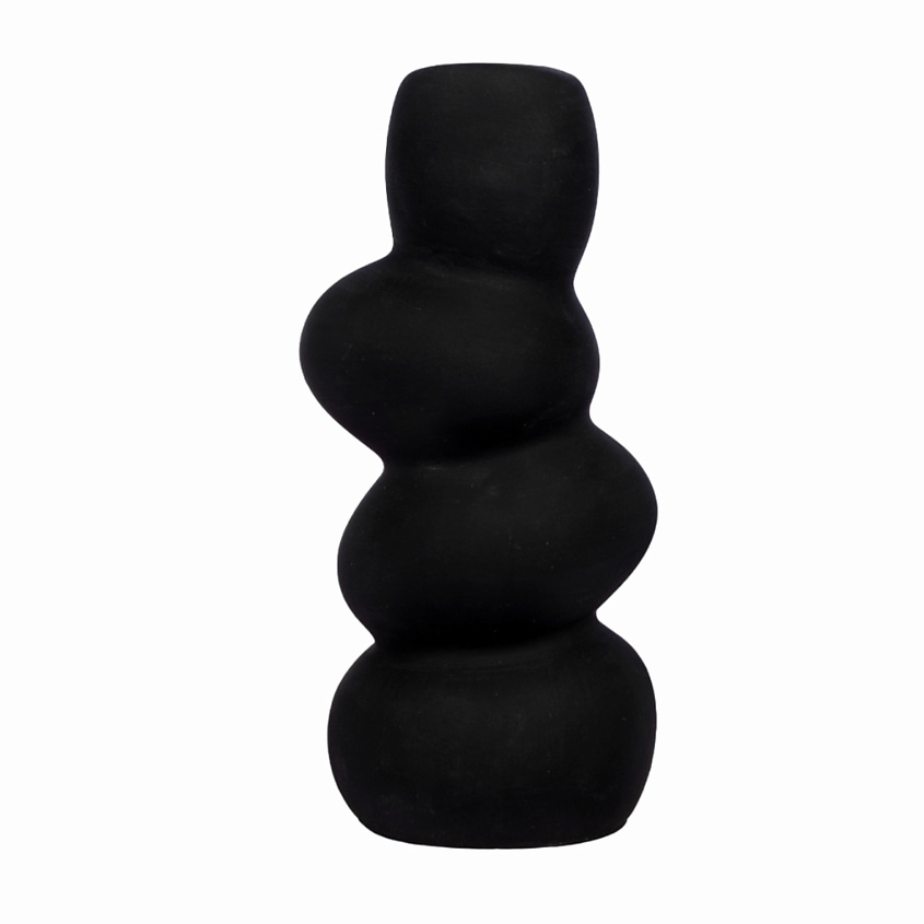 Изображение товара SHE STYLE Ваза для сухоцветов из гипса Камни для декора дома, Черный