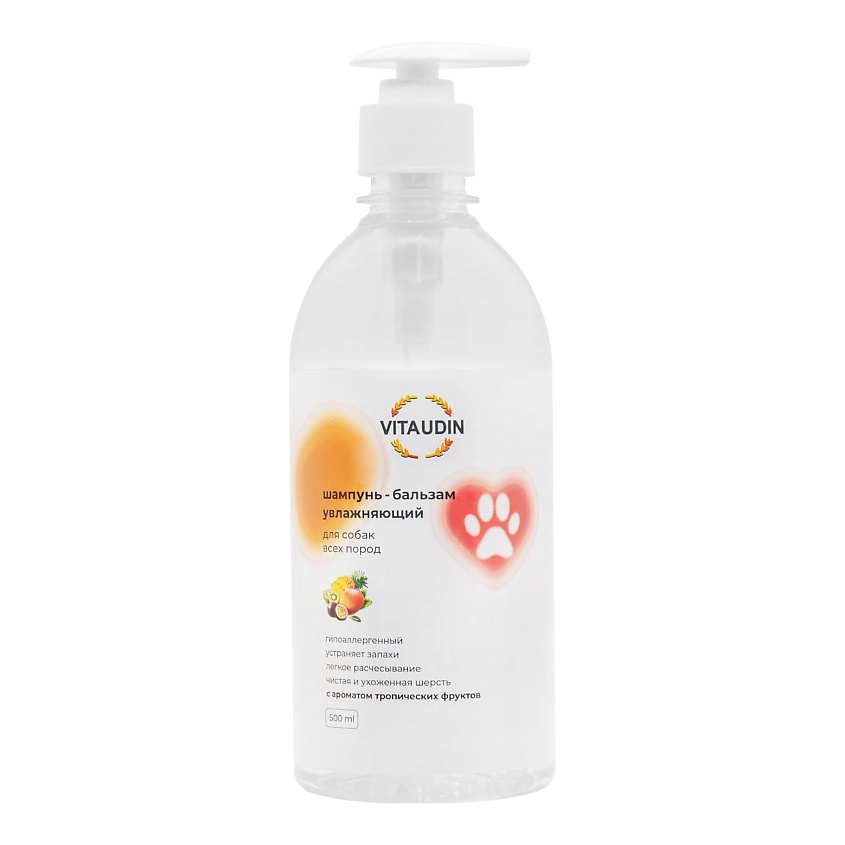 Изображение товара VITA UDIN Шампунь для собак для всех пород, 500 мл с ароматом тропических фруктов, 1 шт.
