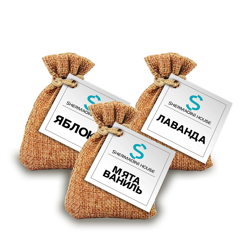 Изображение товара SHERMADINI HOUSE Ароматическое саше - яблоко, мята и ваниль, лаванда, 3 шт.