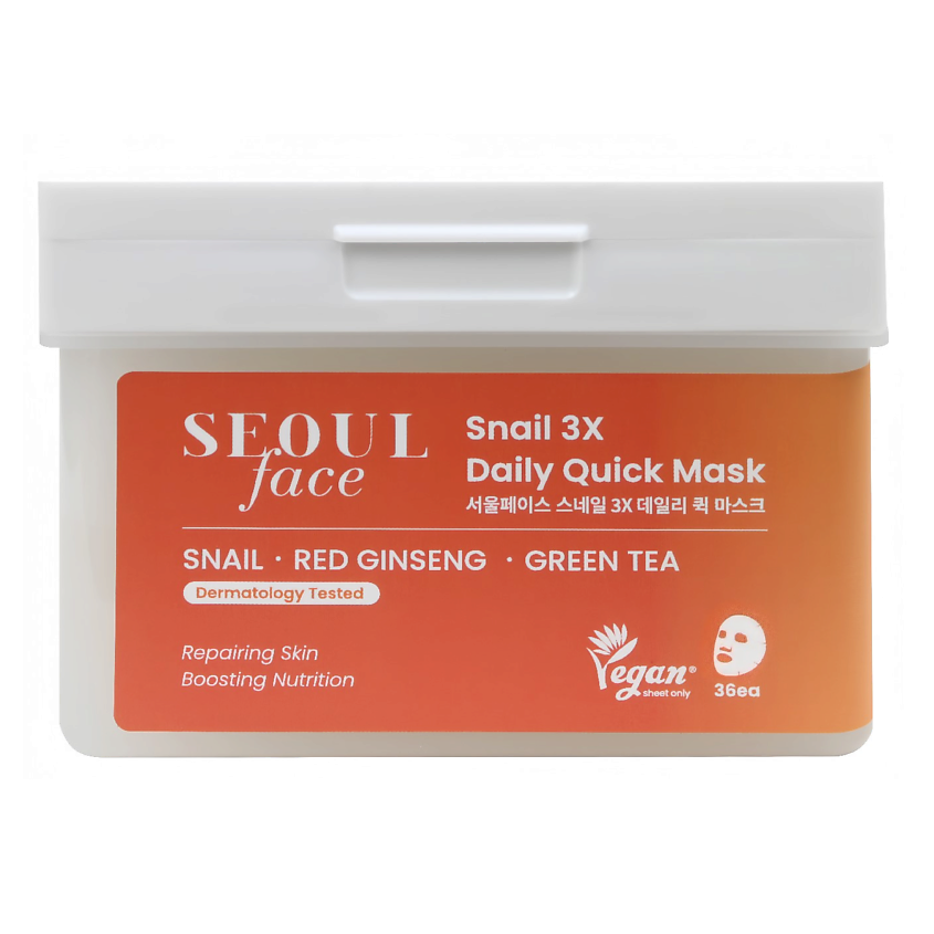Изображение товара DERMAL Seoul Face Набор масок для лица с муцином улитки 36шт, 36 шт.