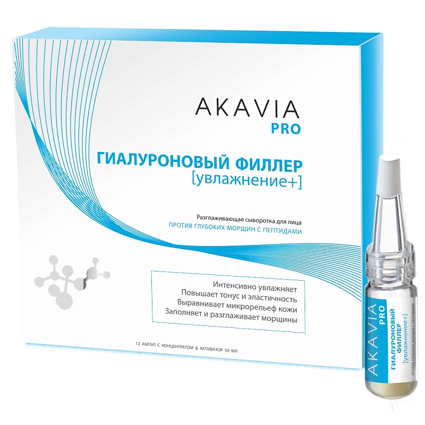 Изображение товара АКАВИЯ PRO Разглаживающая сыворотка для лица против глубоких морщин с пептидами, 269 мл